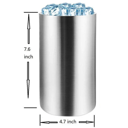Stainless steel wine cooler product dimensions shown on white background