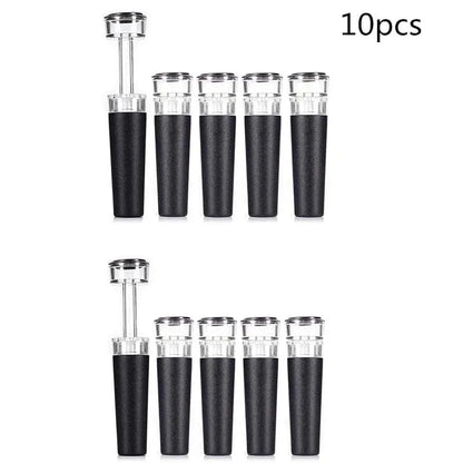 Vacuum Wine Bottle Stopper, Reusable Wine Bottle Stoppers, Built-in Vacuum Pump, Leakproof Wine Bottle Sealer, Silicone Caps
