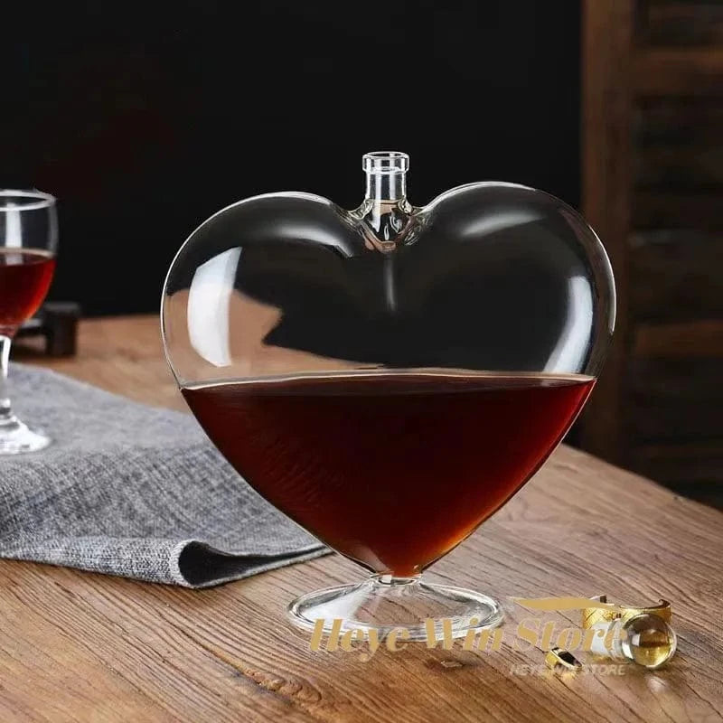 Fashion Wine Decanter Dispenser Heart-Shaped Wine Bottle Sealed Whiskey Vodka Sake Decanter Decoration Hip Flask Gift Jug
