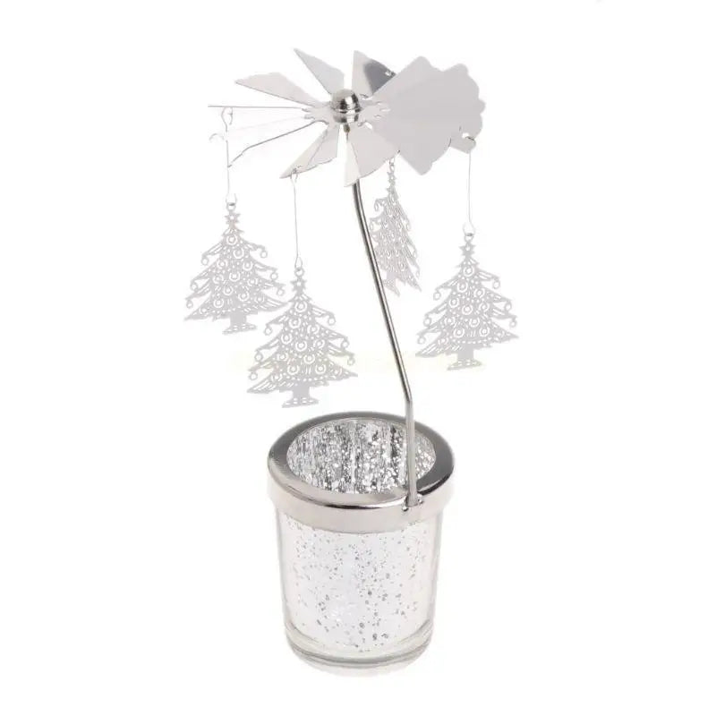 Rotary Holder Spinning Candleholder Metal Tea Light Stand for Romantic Wedding Home Table Decor Holiday Favor