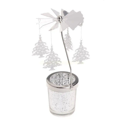 Rotary Holder Spinning Candleholder Metal Tea Light Stand for Romantic Wedding Home Table Decor Holiday Favor