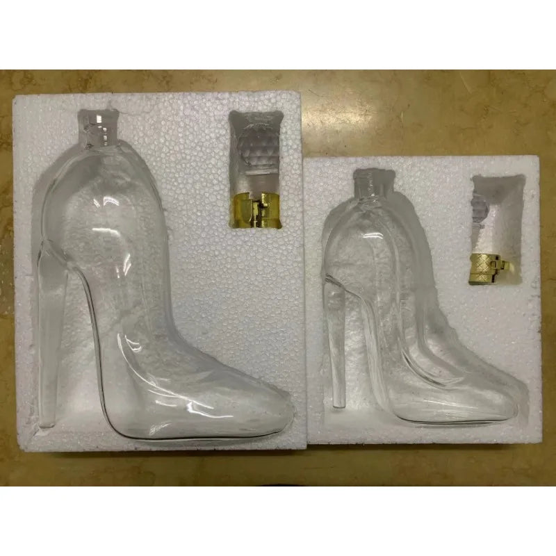 Creative High-heeled Shoe Design, Red Wine Decanter, Glass Empty Bottle with Sealed Lid, Thickened Whiskey Decanter