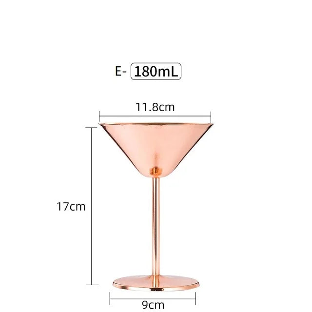 304 Stainless Steel Cocktail Glass,  Red Wine Cup, Flute Champagne Cup, Metal Cup,  Bar Martini Cup