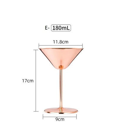 304 Stainless Steel Cocktail Glass,  Red Wine Cup, Flute Champagne Cup, Metal Cup,  Bar Martini Cup