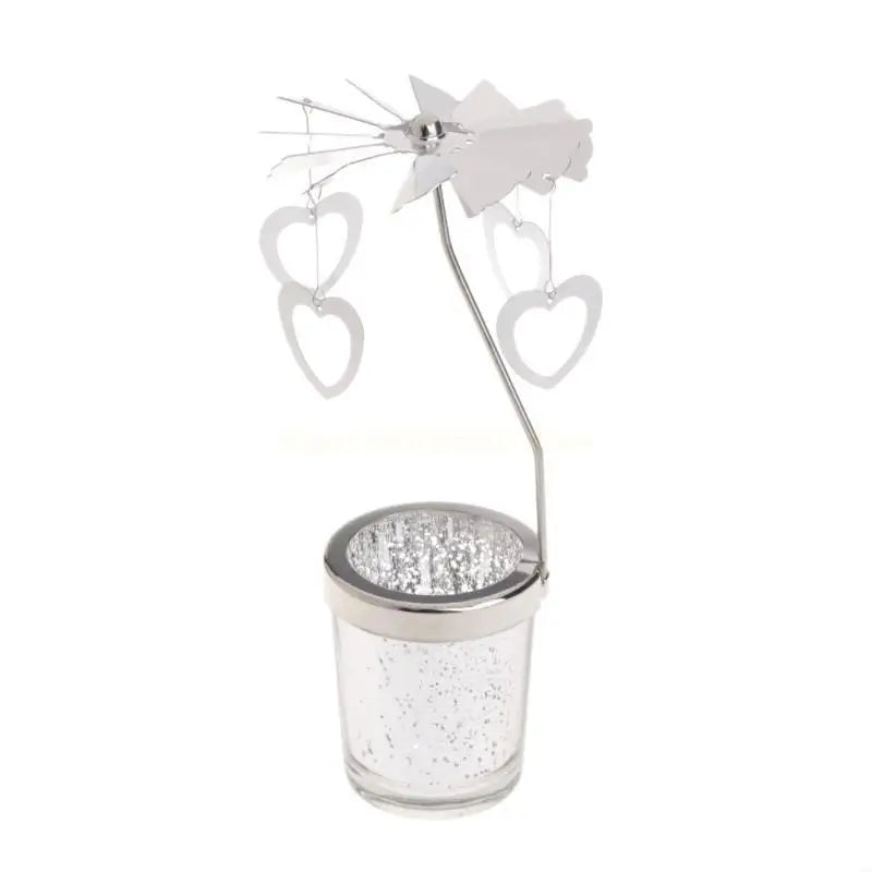Rotary Holder Spinning Candleholder Metal Tea Light Stand for Romantic Wedding Home Table Decor Holiday Favor