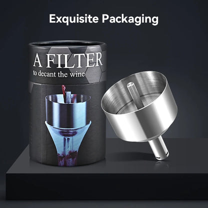 Stainless steel magic decanter, double old wine filter, dispenser aerator funnel with Sediment Strainer