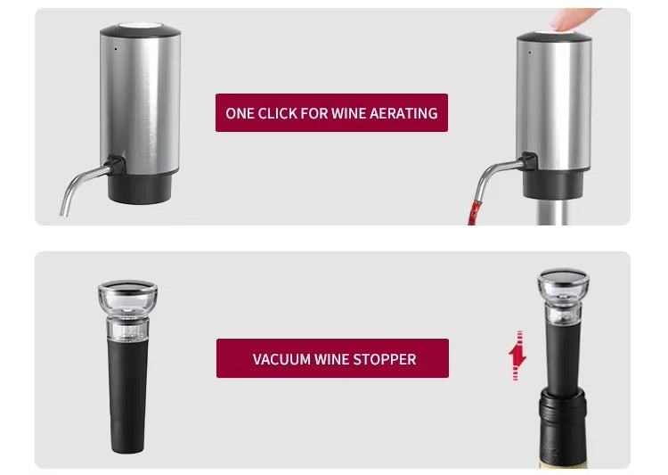 4-in-1 Electric Wine Opener, Aerator & Dispenser — Rechargeable