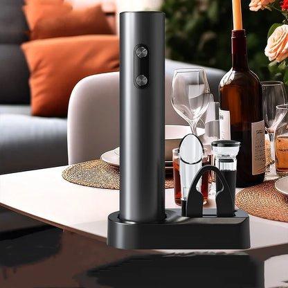 Electric Wine Bottle Opener, Wine Pourer, Automatic Red Wine Opener, Vacuum Bottle Stopper, Storage Base, Bar Kitchen Tools