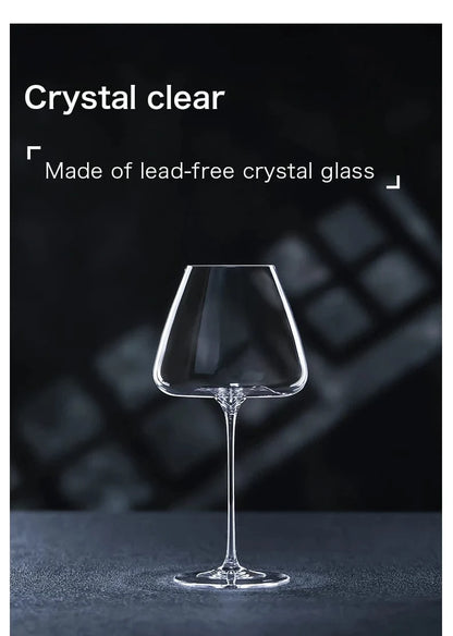 CRISON Handmade Crystal Red Wine Glass for Riesling Burgundy - Premium Quality Home Wine Glass