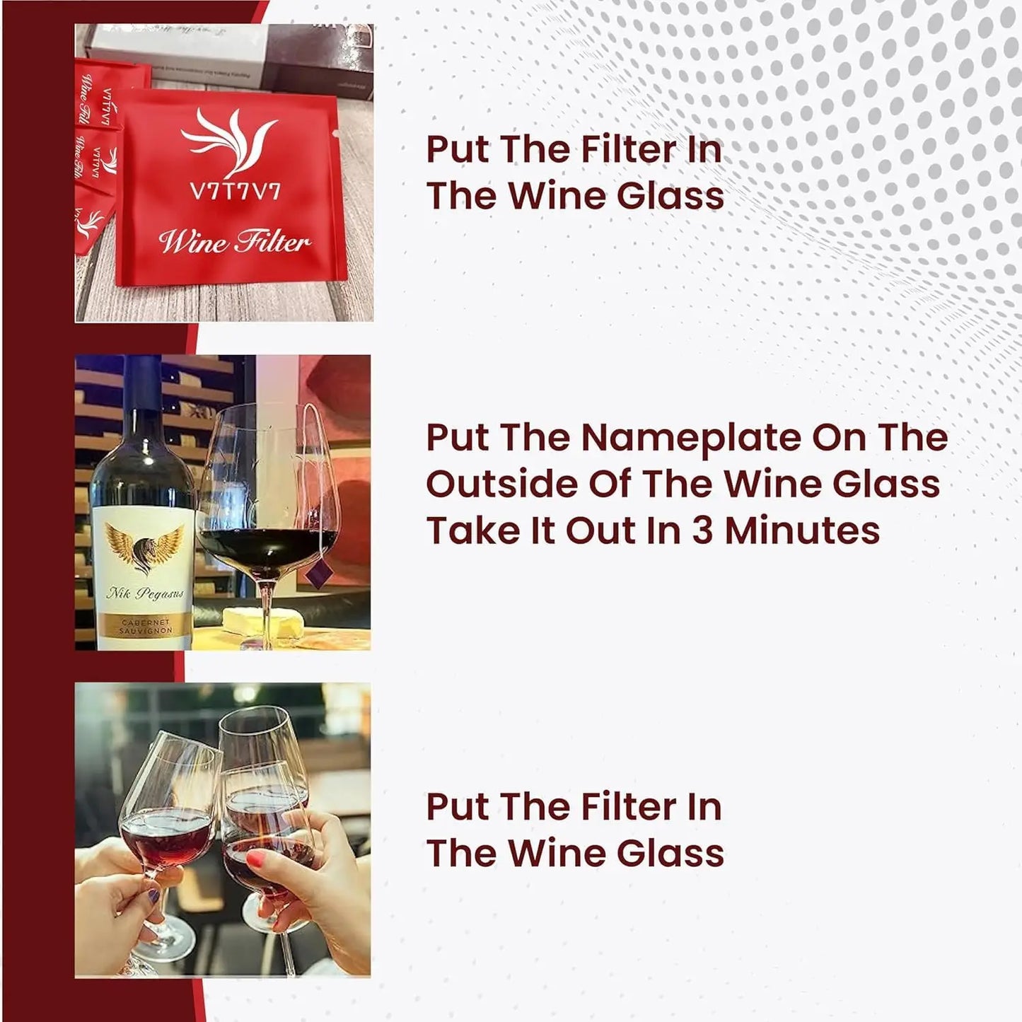 18 pieces of wine purifier, wine sulfite filter, remove sulfites and histamine, eliminate dizziness headache, prevent wine allergies