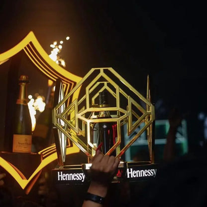 Hennessy LED Metal Bottle Globe Cage Champagne Wine Rack Glorifier Presenter VIP Service Tray for Nightclub Lounge Bar Party