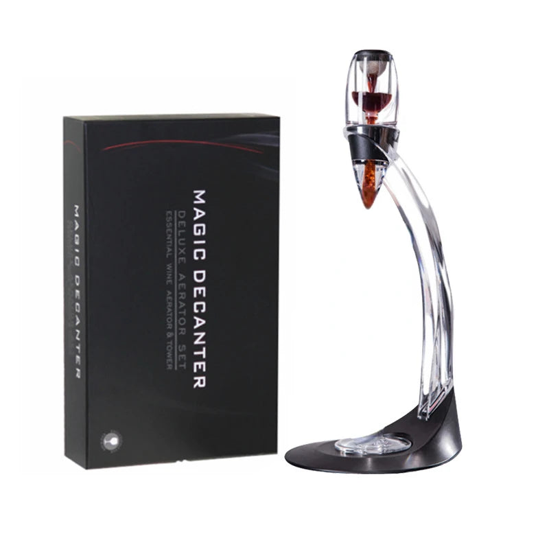 Professional Magic Red Wine Decanter Pourer with Filter Stand Quick Air Aerator Dispenser for Home Dining Bar Essential Set New