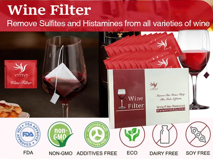 18 pieces of wine purifier, wine sulfite filter, remove sulfites and histamine, eliminate dizziness headache, prevent wine allergies