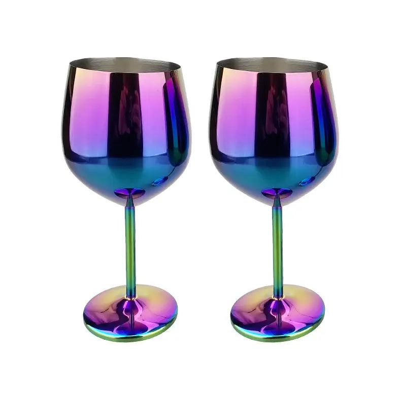 Luxury 304 Stainless Steel Wine Glass – 500ml Stemmed Goblet for Red Wine & Champagne