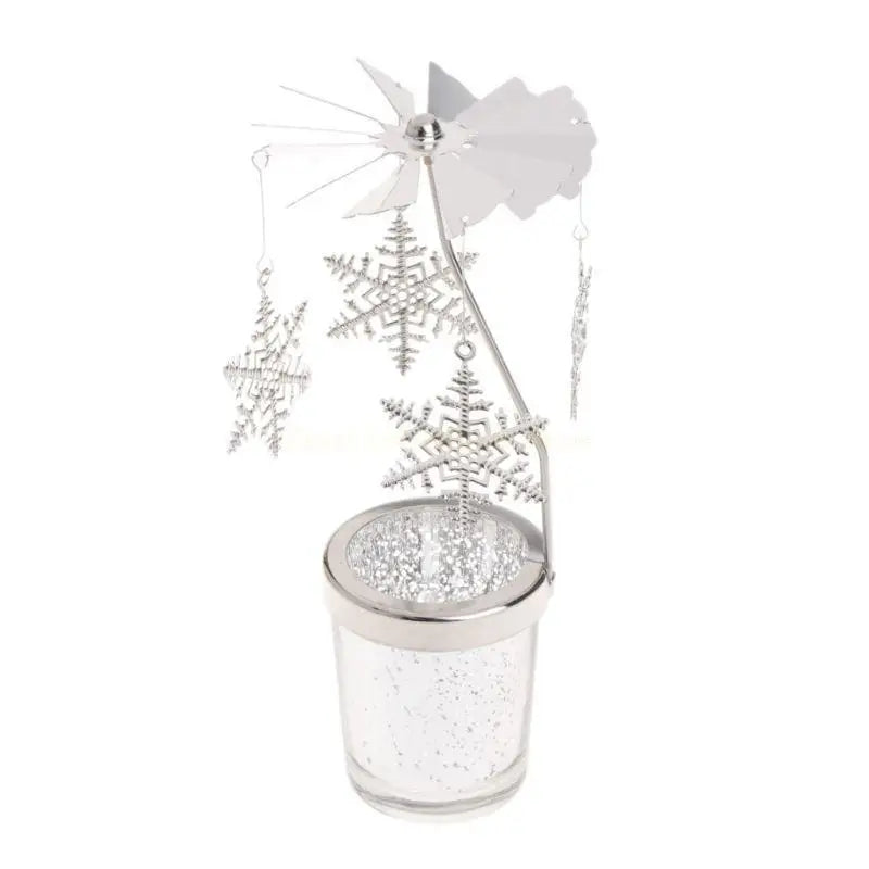 Rotary Holder Spinning Candleholder Metal Tea Light Stand for Romantic Wedding Home Table Decor Holiday Favor