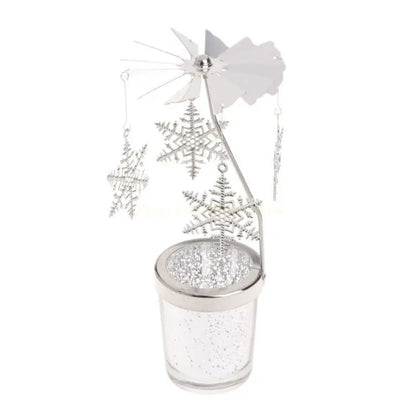 Rotary Holder Spinning Candleholder Metal Tea Light Stand for Romantic Wedding Home Table Decor Holiday Favor