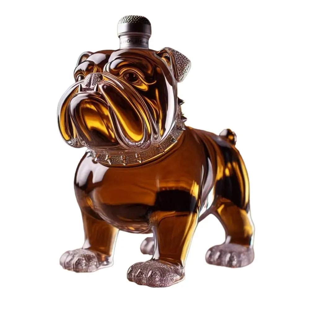 Large Capacity Whiskey Bottle for Parties 300 Ml Whiskey Decanter Bulldog Shape Whiskey Bottle Decanter for Home Bar Accessory
