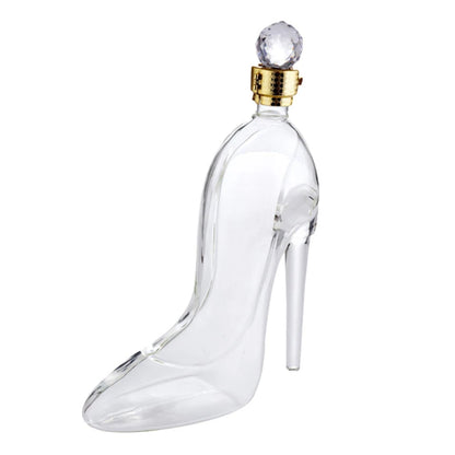 Creative High-heeled Shoe Design, Red Wine Decanter, Glass Empty Bottle with Sealed Lid, Thickened Whiskey Decanter