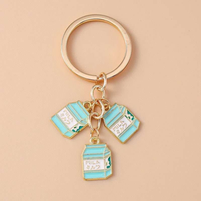 Cute Enamel Red Wine Keychain Simulation Drink Key Ring Pendant for Car Key Holder Women Girls Handbag Decor DIY Jewelry Gift