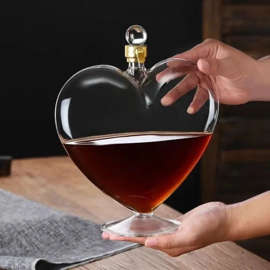 Fashion Wine Decanter Dispenser Heart-Shaped Wine Bottle Sealed Whiskey Vodka Sake Decanter Decoration Hip Flask Gift Jug