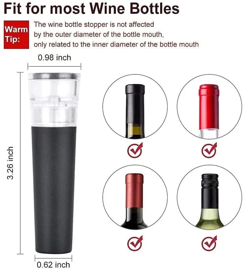 Vacuum Wine Bottle Stopper, Reusable Wine Bottle Stoppers, Built-in Vacuum Pump, Leakproof Wine Bottle Sealer, Silicone Caps