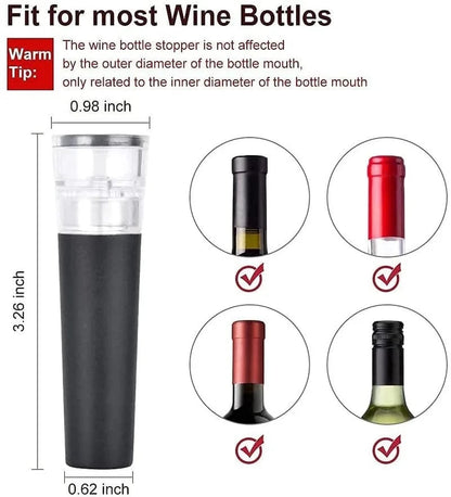 Vacuum Wine Bottle Stopper, Reusable Wine Bottle Stoppers, Built-in Vacuum Pump, Leakproof Wine Bottle Sealer, Silicone Caps