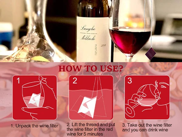 18 pieces of wine purifier, wine sulfite filter, remove sulfites and histamine, eliminate dizziness headache, prevent wine allergies