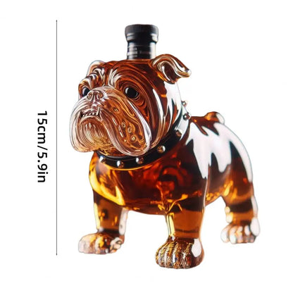 Large Capacity Whiskey Bottle for Parties 300 Ml Whiskey Decanter Bulldog Shape Whiskey Bottle Decanter for Home Bar Accessory
