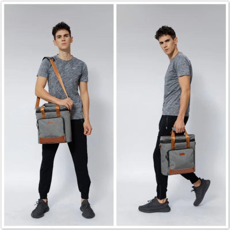 Wine Cooling Bag — Leakproof Vintage Leather Picnic & Thermal Cooler