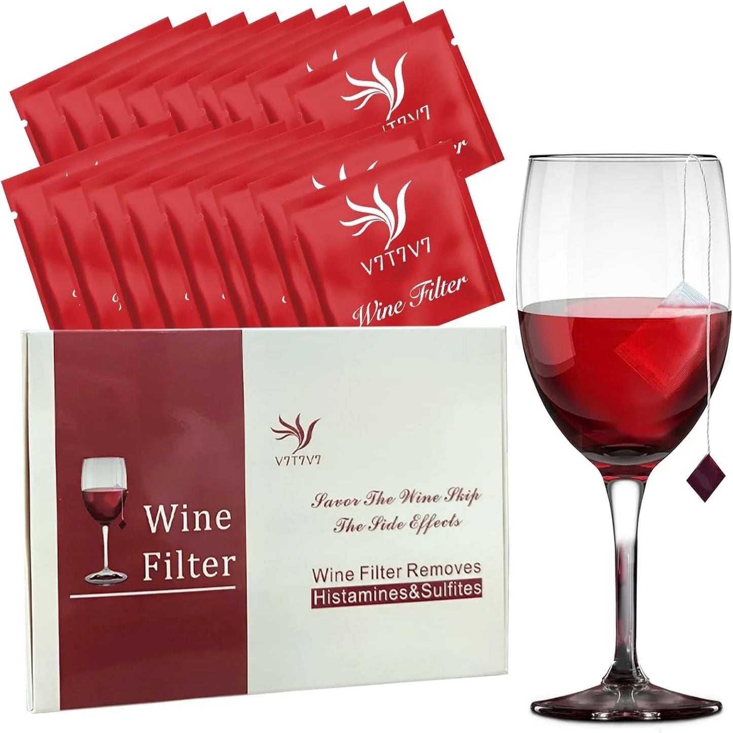 18 pieces of wine purifier, wine sulfite filter, remove sulfites and histamine, eliminate dizziness headache, prevent wine allergies