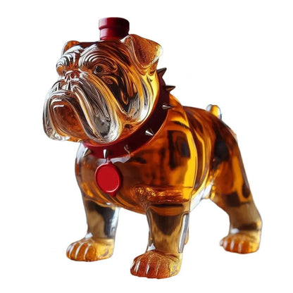 Large Capacity Whiskey Bottle for Parties 300 Ml Whiskey Decanter Bulldog Shape Whiskey Bottle Decanter for Home Bar Accessory