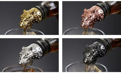 1PC Animal Head Wine Pourer Zinc Alloy Deer Elk Lion Leopard Wolf Eagle Dragon Wine Pour Spout Stopper Club Bar Accessories