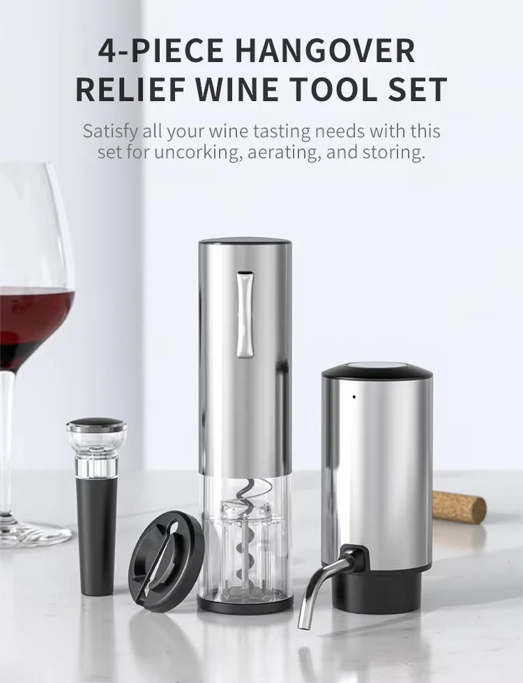 4-in-1 Electric Wine Opener, Aerator & Dispenser — Rechargeable