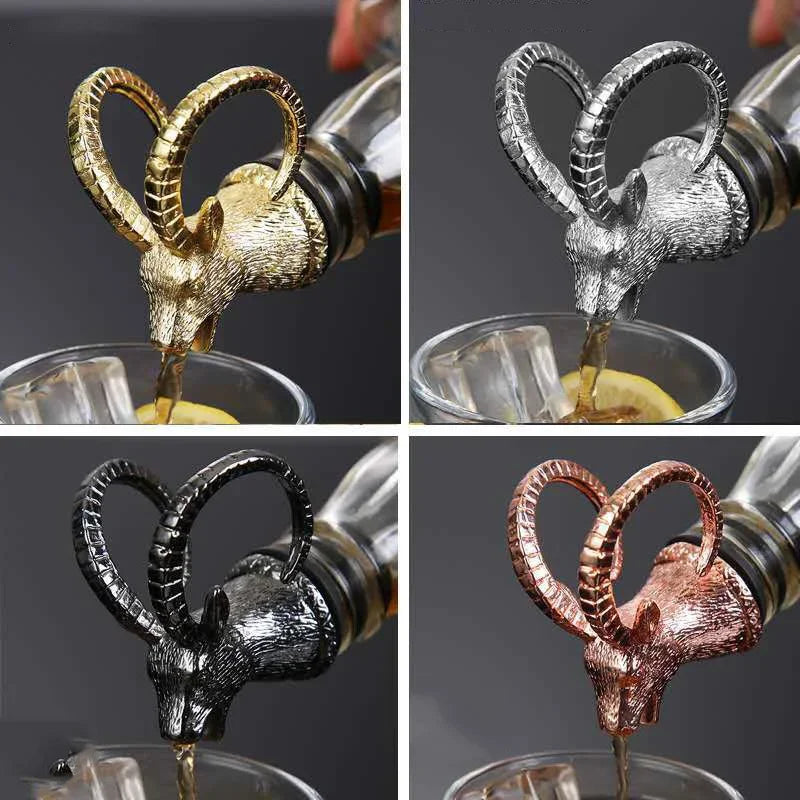 1PC Animal Head Wine Pourer Zinc Alloy Deer Elk Lion Leopard Wolf Eagle Dragon Wine Pour Spout Stopper Club Bar Accessories