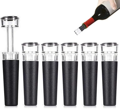 Vacuum Wine Bottle Stopper, Reusable Wine Bottle Stoppers, Built-in Vacuum Pump, Leakproof Wine Bottle Sealer, Silicone Caps