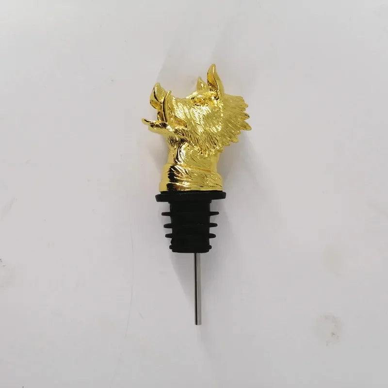 1PC Animal Head Wine Pourer Zinc Alloy Deer Elk Lion Leopard Wolf Eagle Dragon Wine Pour Spout Stopper Club Bar Accessories