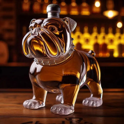 Large Capacity Whiskey Bottle for Parties 300 Ml Whiskey Decanter Bulldog Shape Whiskey Bottle Decanter for Home Bar Accessory