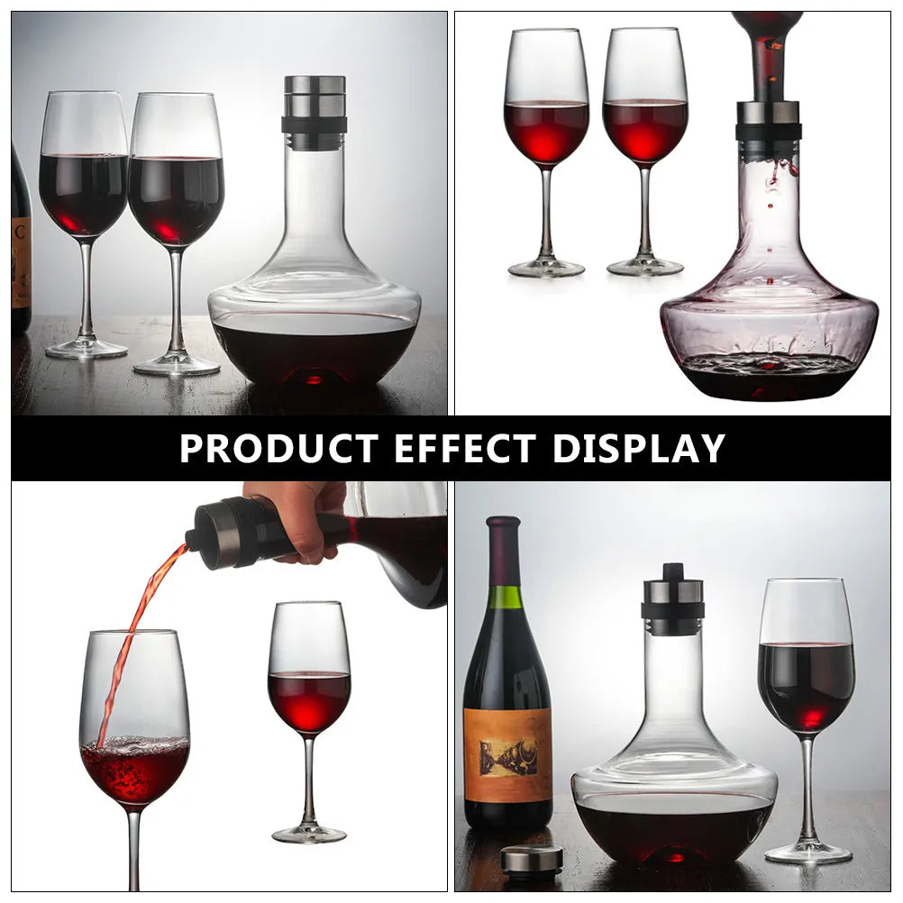 Classic Crystal Wine Decanter – 1000ml Wide-Base Aeration Carafe