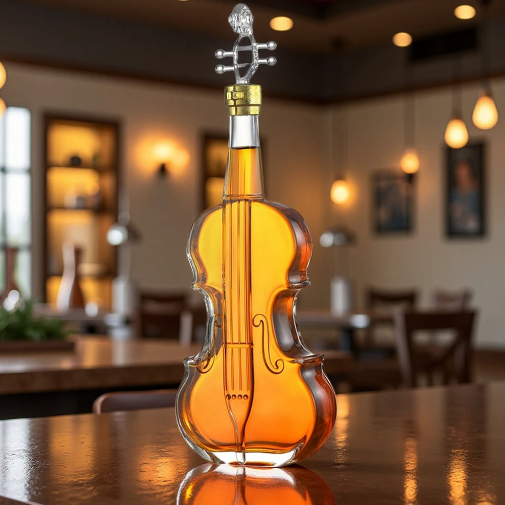 violin shaped on a table in a restaurant setting