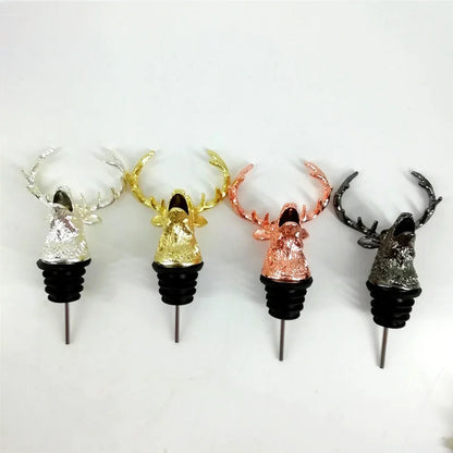 1PC Animal Head Wine Pourer Zinc Alloy Deer Elk Lion Leopard Wolf Eagle Dragon Wine Pour Spout Stopper Club Bar Accessories