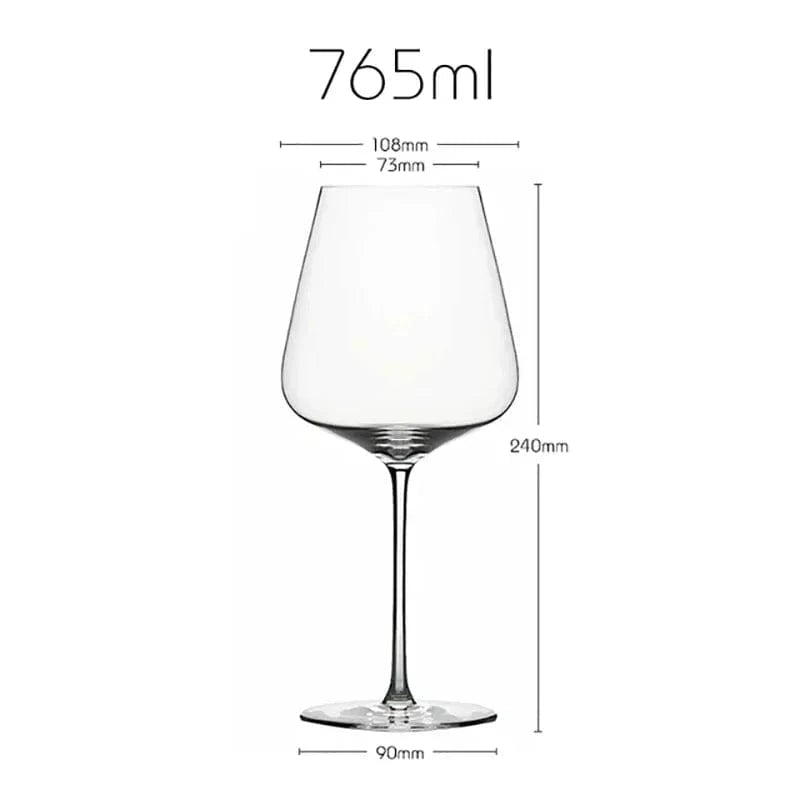 Burgundy Bordeaux Style Light Luxury Wine Glass Ultra-thin Craftsmanship Slim Cup Stems  Bar Party Classics Goblet