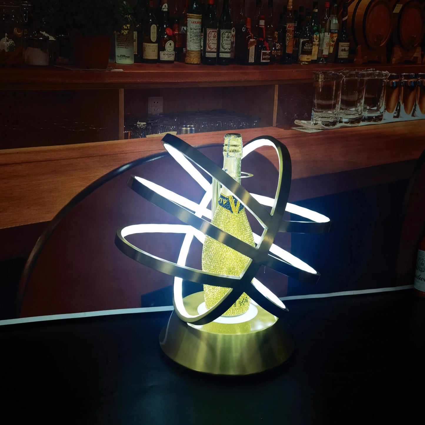 Hennessy LED Metal Bottle Globe Cage Champagne Wine Rack Glorifier Presenter VIP Service Tray for Nightclub Lounge Bar Party