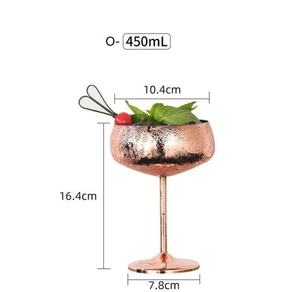 304 Stainless Steel Cocktail Glass,  Red Wine Cup, Flute Champagne Cup, Metal Cup,  Bar Martini Cup