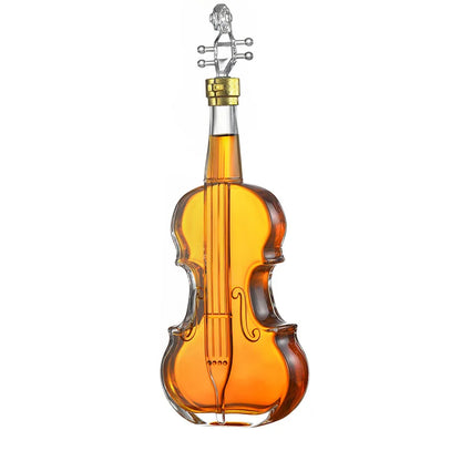 Violin-Shaped Glass Wine Bottle – Decorative Whiskey & Wine Decanter for Home, Bar & Kitchen