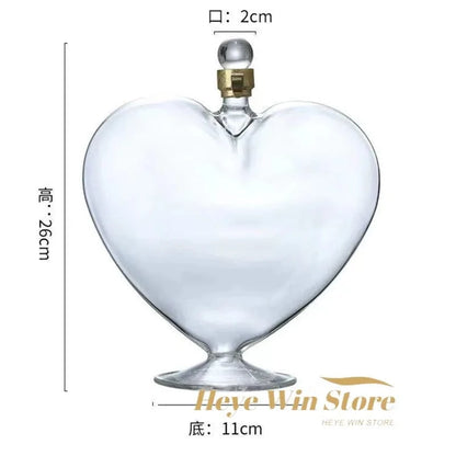 Fashion Wine Decanter Dispenser Heart-Shaped Wine Bottle Sealed Whiskey Vodka Sake Decanter Decoration Hip Flask Gift Jug
