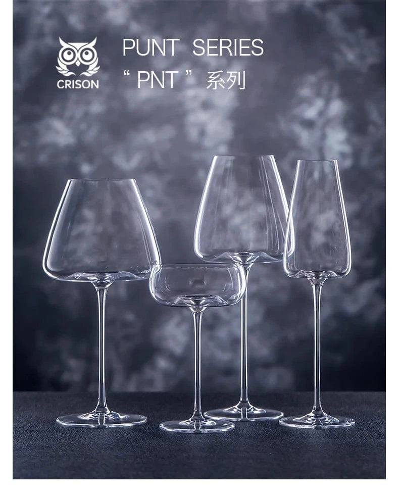 CRISON Handmade Crystal Red Wine Glass for Riesling Burgundy - Premium Quality Home Wine Glass