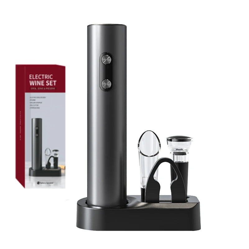 Electric Wine Bottle Opener Set Automatic Corkscrew Kit With Aerator,Foil Cutter Battery Operated Corkscrew for Wine Lovers Gift