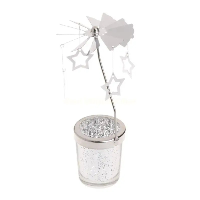 Rotary Holder Spinning Candleholder Metal Tea Light Stand for Romantic Wedding Home Table Decor Holiday Favor