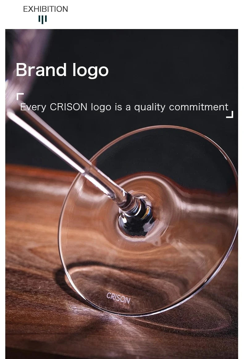 CRISON Handmade Crystal Red Wine Glass for Riesling Burgundy - Premium Quality Home Wine Glass