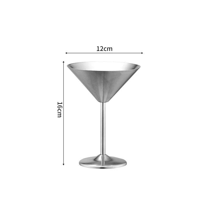 304 Stainless Steel Wine & Cocktail Goblets – Retro Martini Glass for Home, Bar & Restaurant” ✅